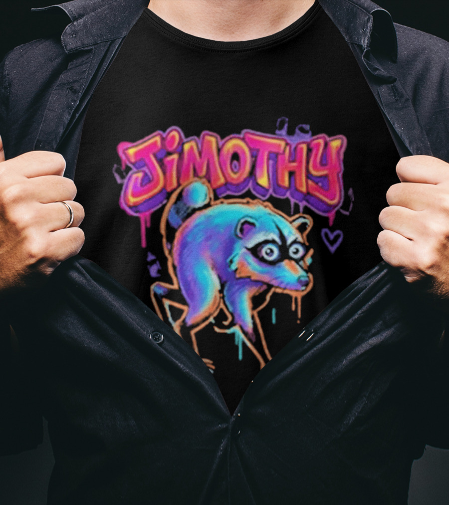 Jimothy Colorful Graffiti Raccoon T-Shirt