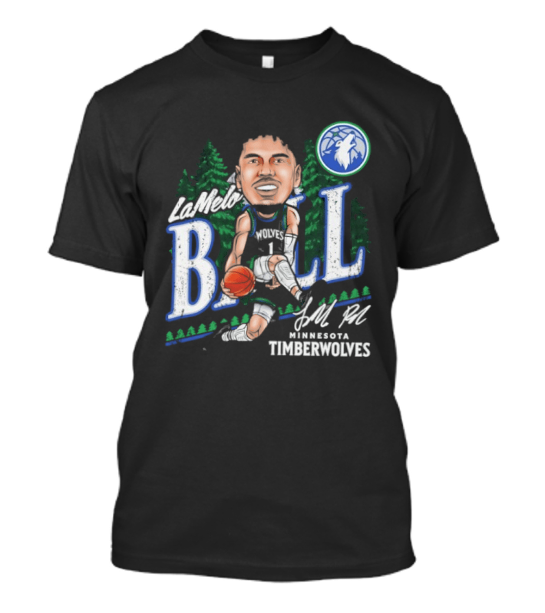 LaMelo Ball Minnesota Timberwolves Basketball Player Caricature T-Shirt