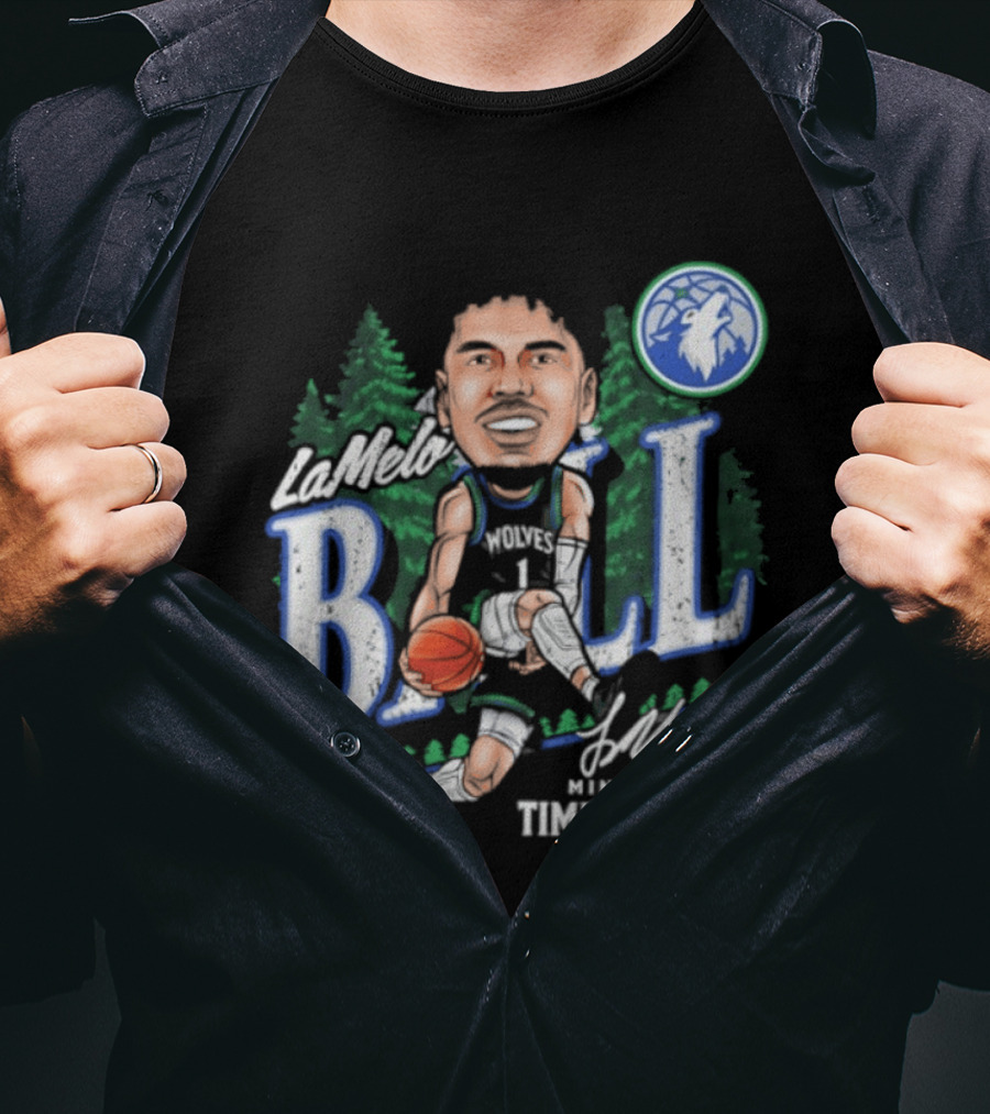 LaMelo Ball Minnesota Timberwolves Basketball Player Caricature T-Shirt