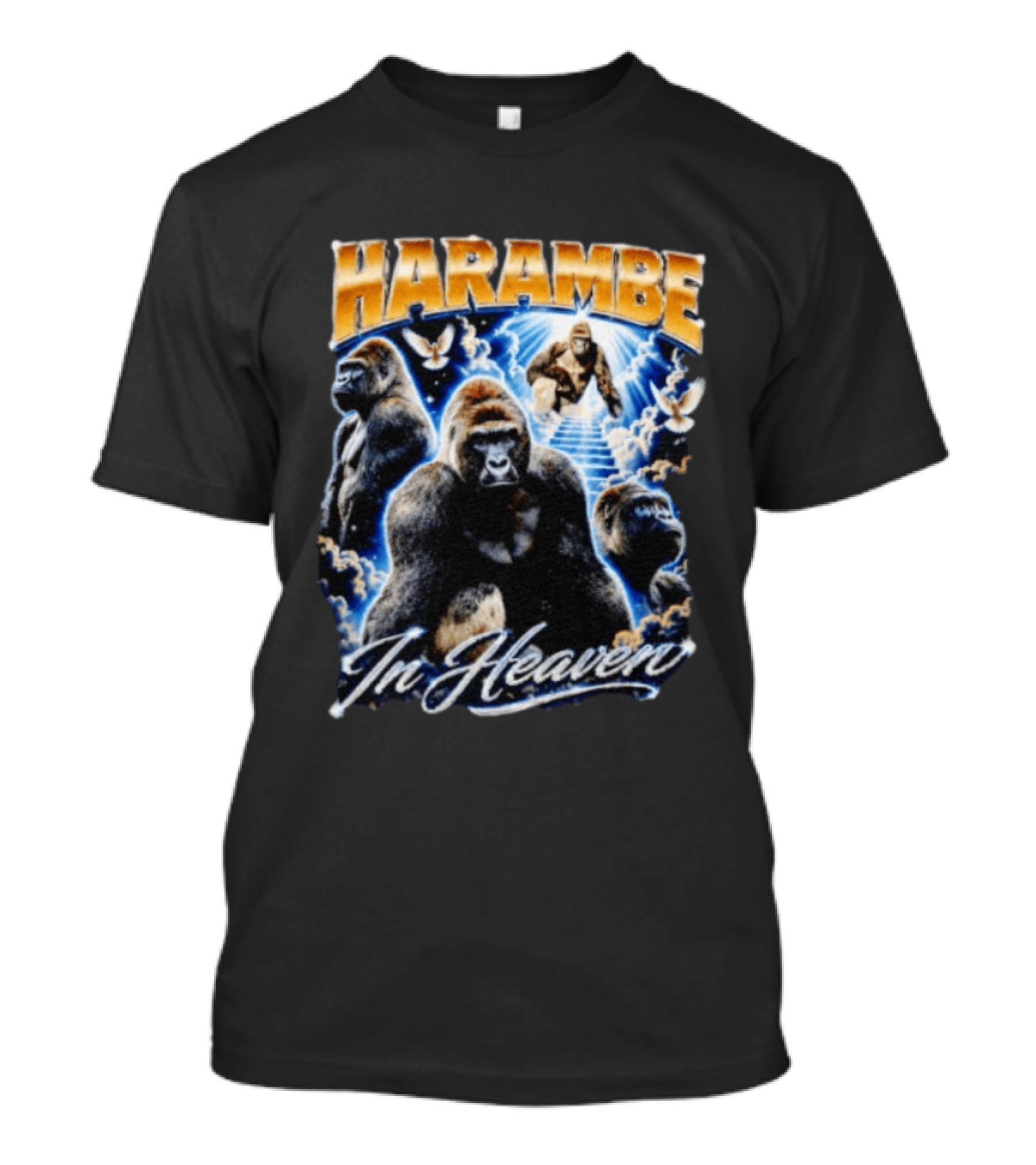 Harambe In Heaven Gorilla And Angels T-Shirt