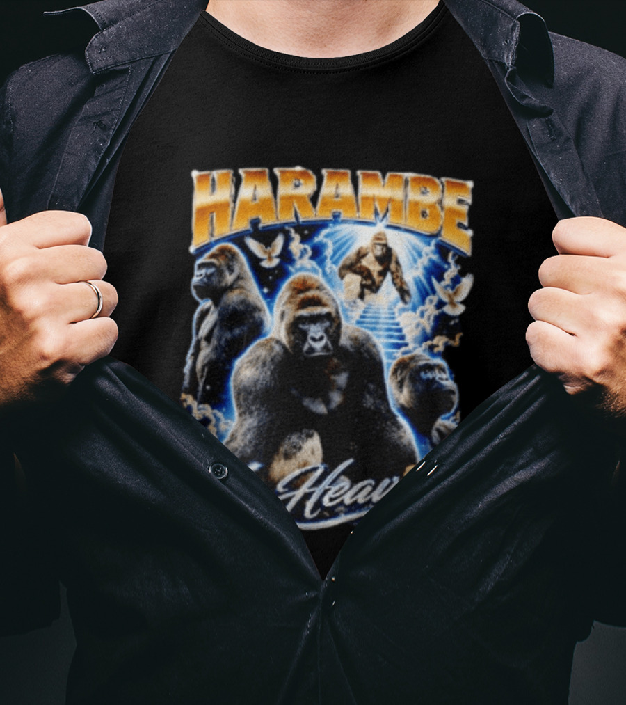 Harambe In Heaven Gorilla And Angels T-Shirt
