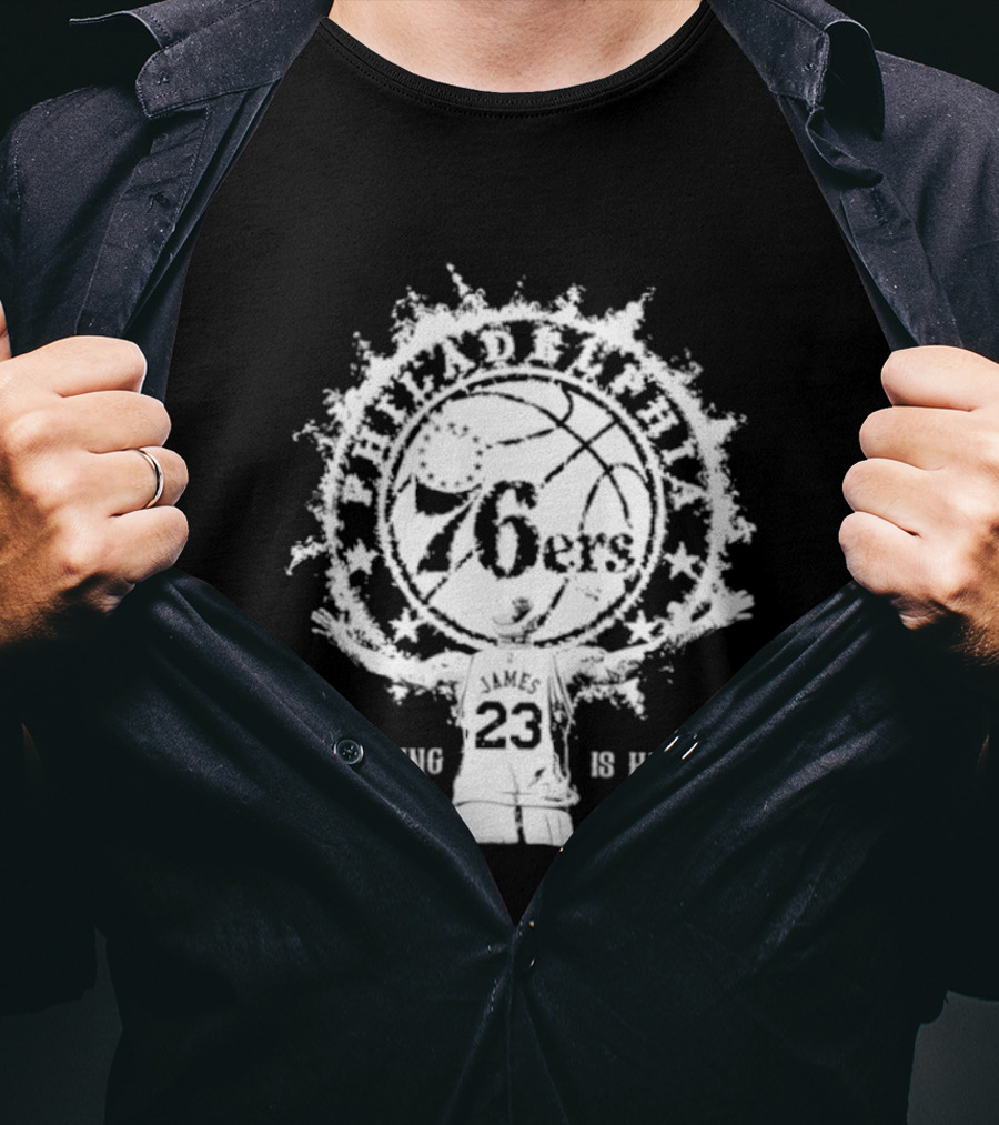 LeBron James 76ers 23 The King Is Here T-Shirt