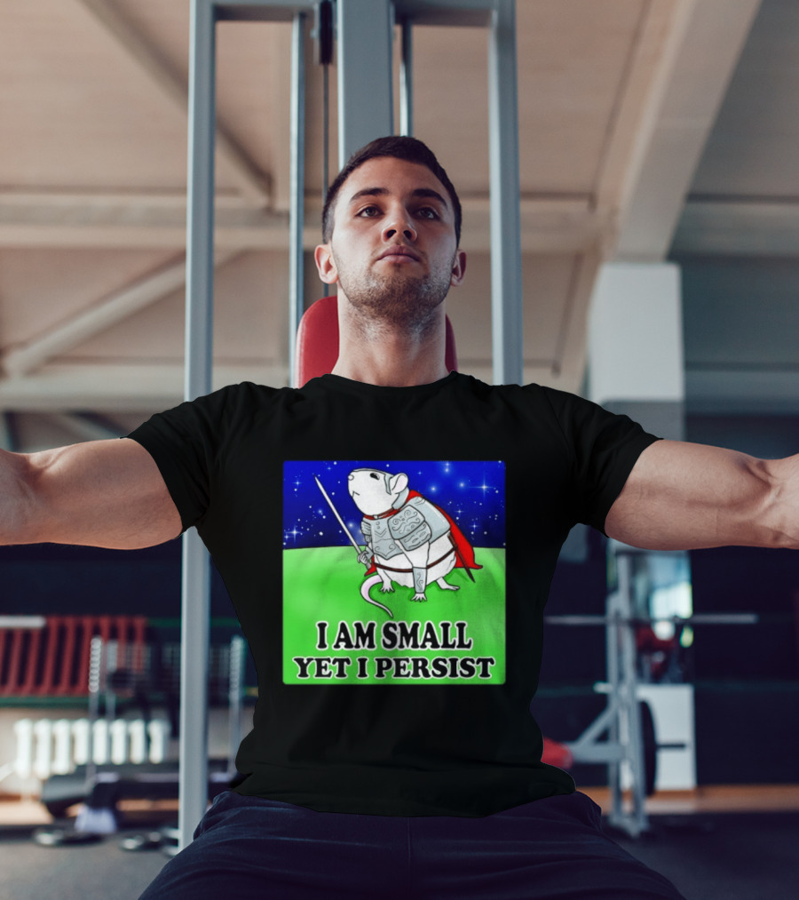 I Am Small Yet I Persist Knight Rat Armor Red Cape Stars T-Shirt