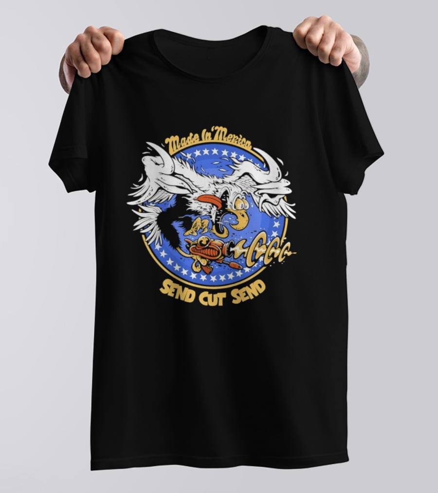 Made In 'Merica Eagle Send Cut Send Stars And Stripes T-Shirt