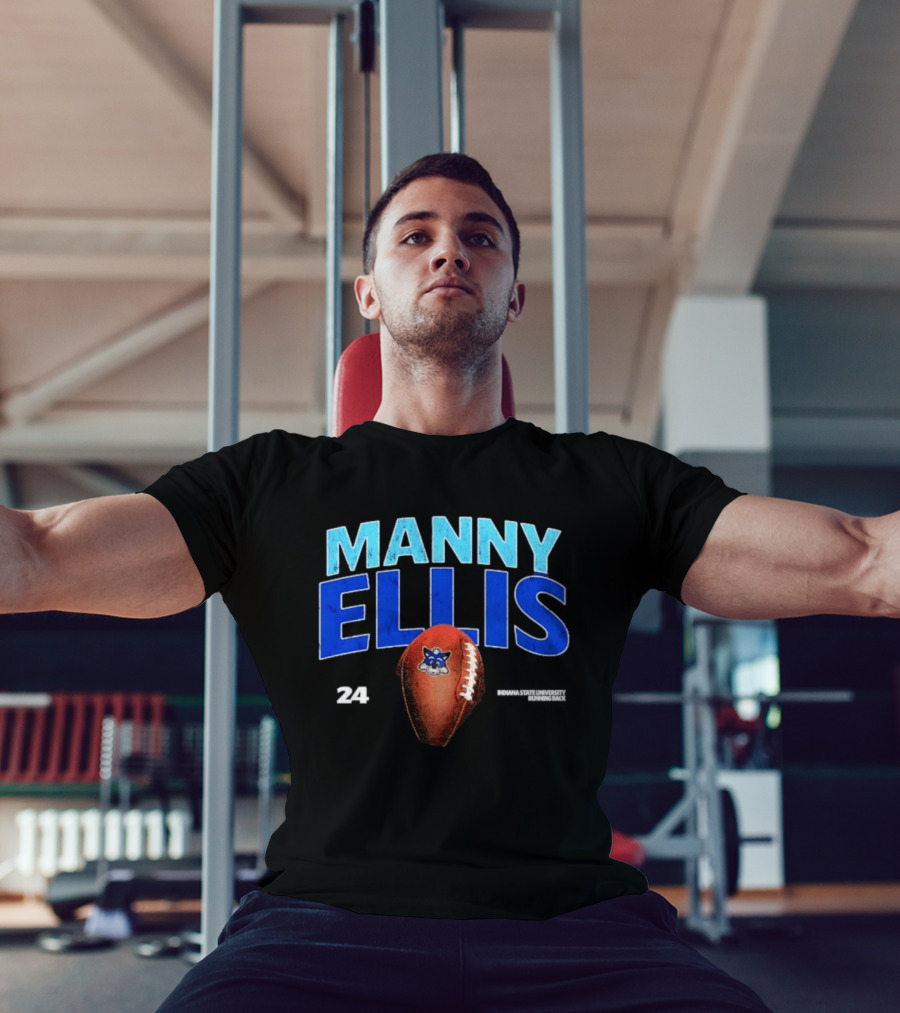 Manny Ellis 24 Indiana State University Running Back Football Sycamores T-Shirt