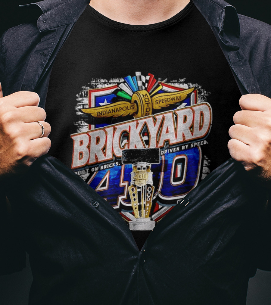NASCAR Brickyard 400 Indianapolis Motor Speedway Built On Bricks Driven By Speed T-Shirt