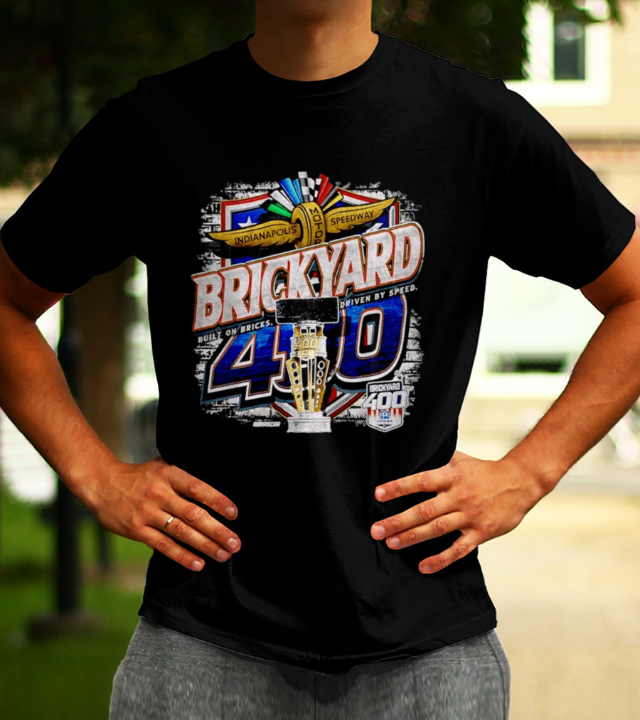 NASCAR Brickyard 400 Indianapolis Motor Speedway Built On Bricks Driven By Speed T-Shirt