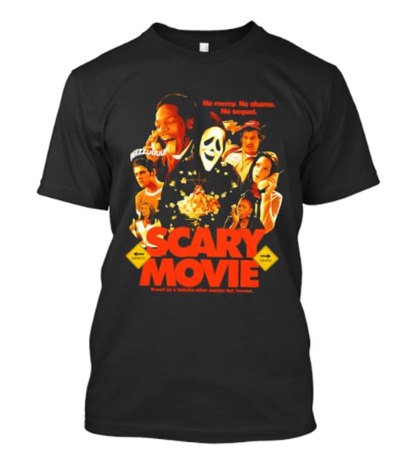 Scary Movie No Mercy No Shame No Sequel Spoof Characters Popcorn Scene T-Shirt