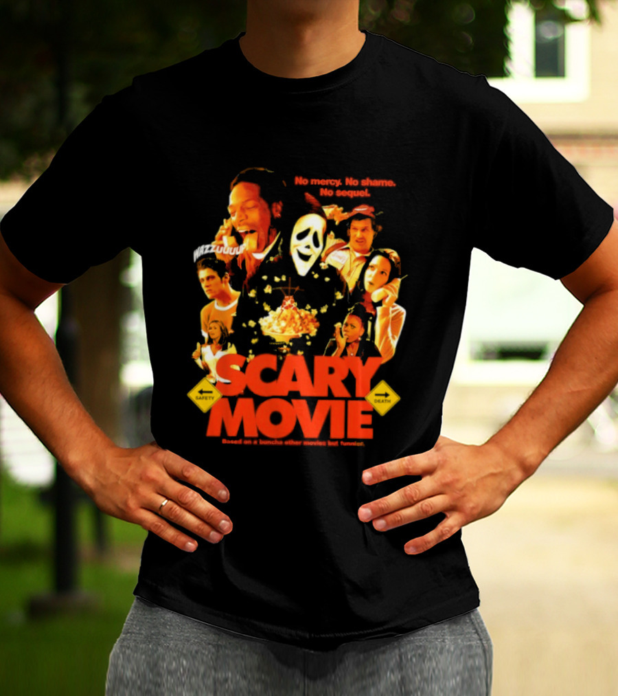 Scary Movie No Mercy No Shame No Sequel Spoof Characters Popcorn Scene T-Shirt