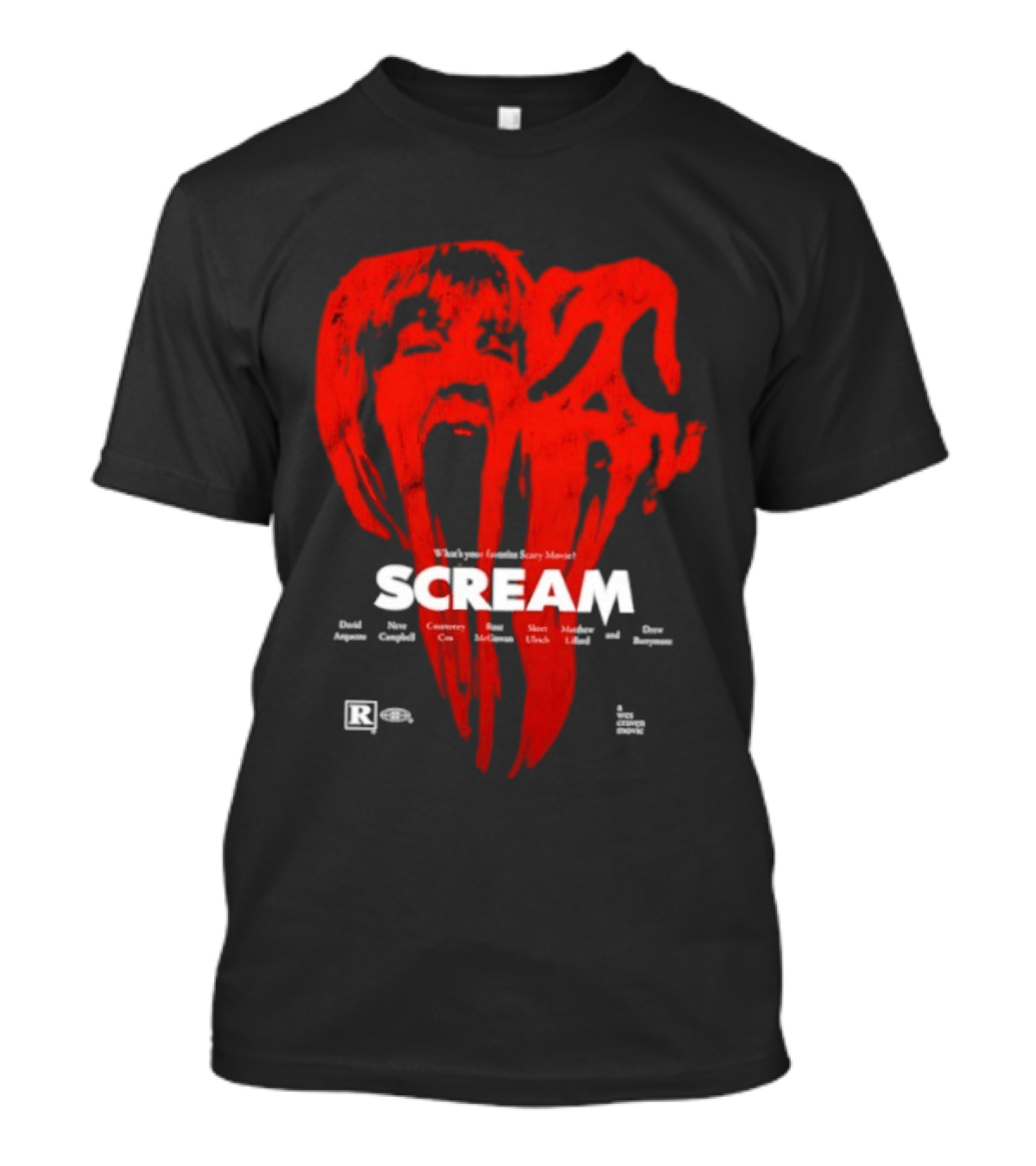 Scream What Is Your Favorite Scary Movie Blood Mask Painting T-Shirt