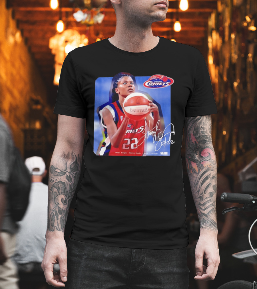 Sheryl Swoopes Houston Comets SLAM WNBA Legends 22 Spalding Basketball T-Shirt