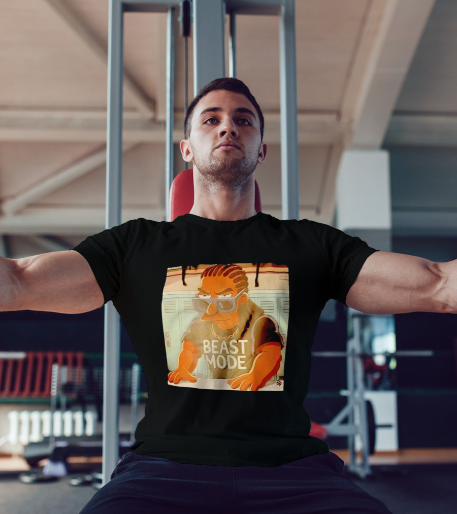 Simpson X Big Chrizzle Beast Mode Character In Sunglasses Locker Room Scene T-Shirt