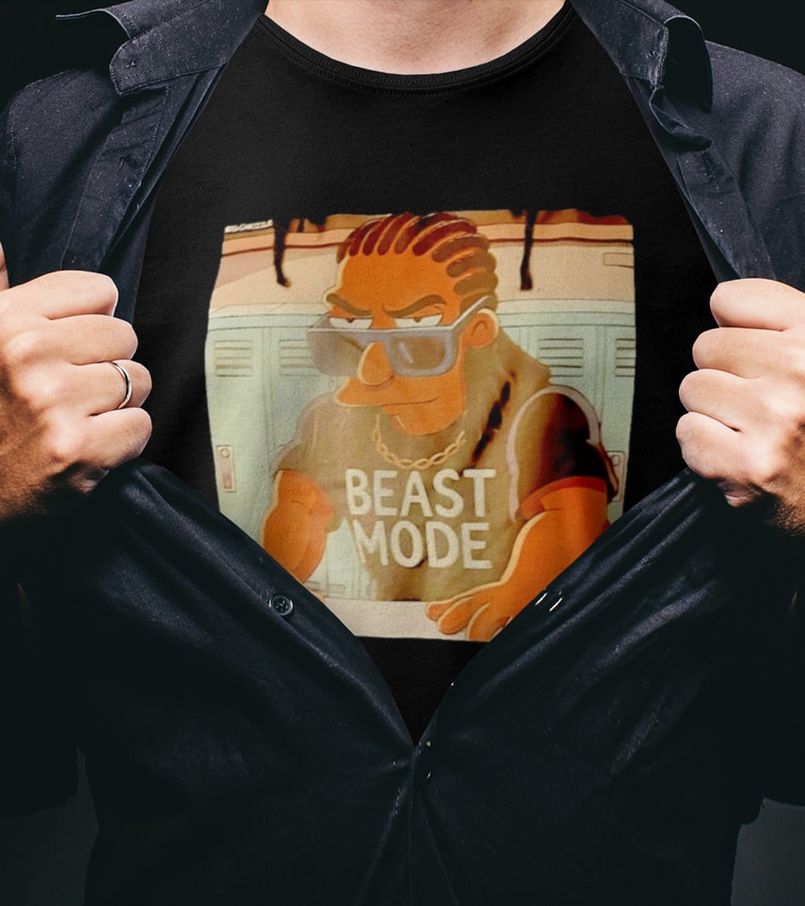 Simpson X Big Chrizzle Beast Mode Character In Sunglasses Locker Room Scene T-Shirt