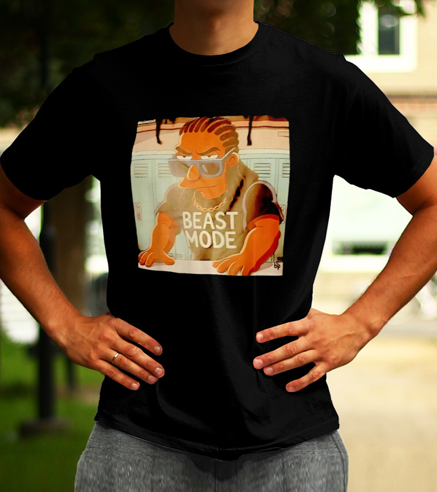 Simpson X Big Chrizzle Beast Mode Character In Sunglasses Locker Room Scene T-Shirt