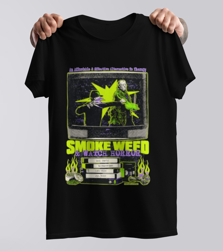Affordable Effective Alternative Freddy Krueger Jason Voorhees Smoke Weed Horror T-Shirt