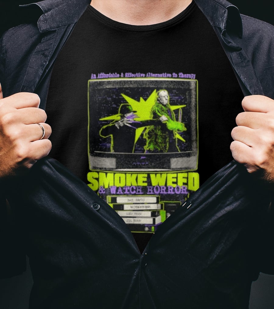 Affordable Effective Alternative Freddy Krueger Jason Voorhees Smoke Weed Horror T-Shirt