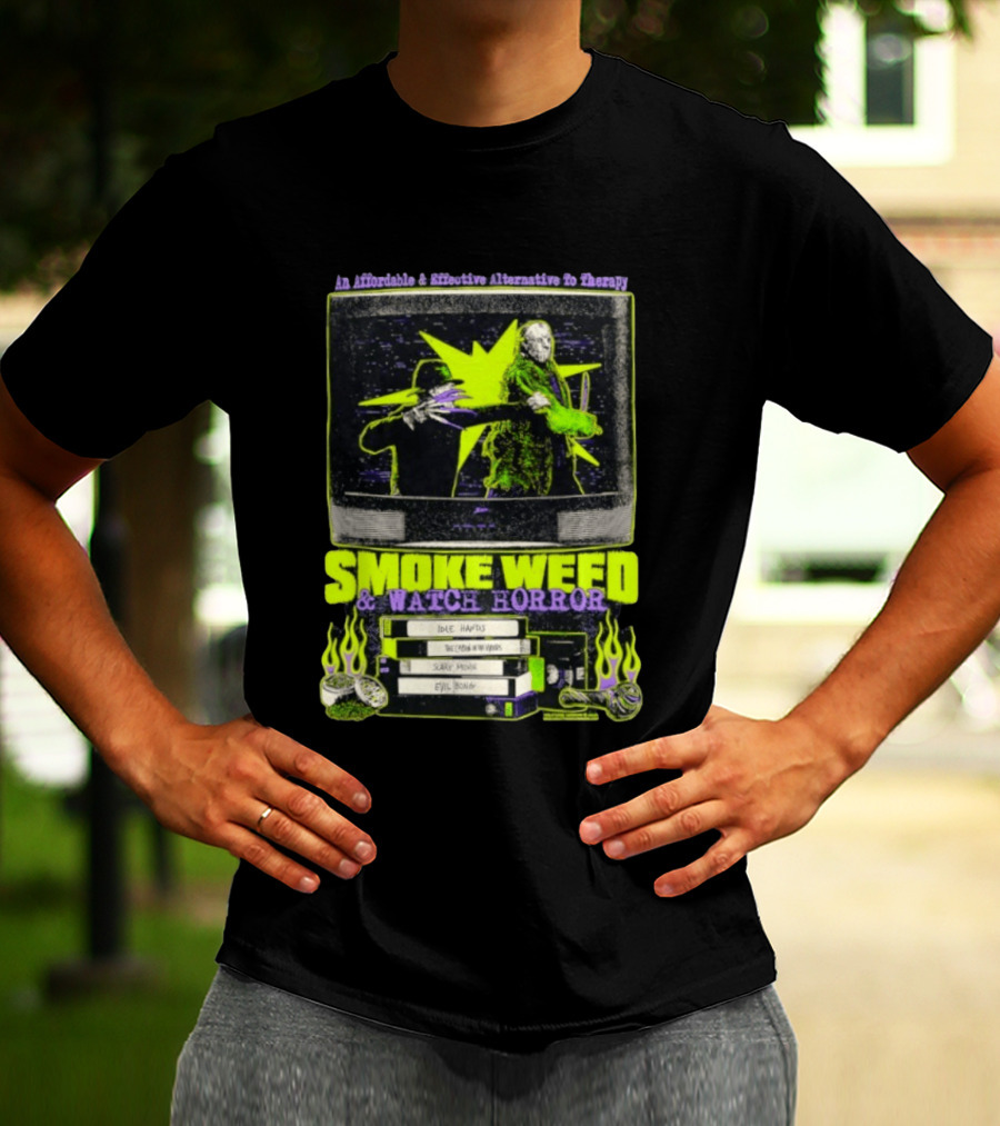 Affordable Effective Alternative Freddy Krueger Jason Voorhees Smoke Weed Horror T-Shirt