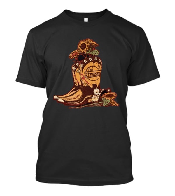 The Strokes Reality Awaits Tour 2026 Sunflower Cowboy Boots T-Shirt