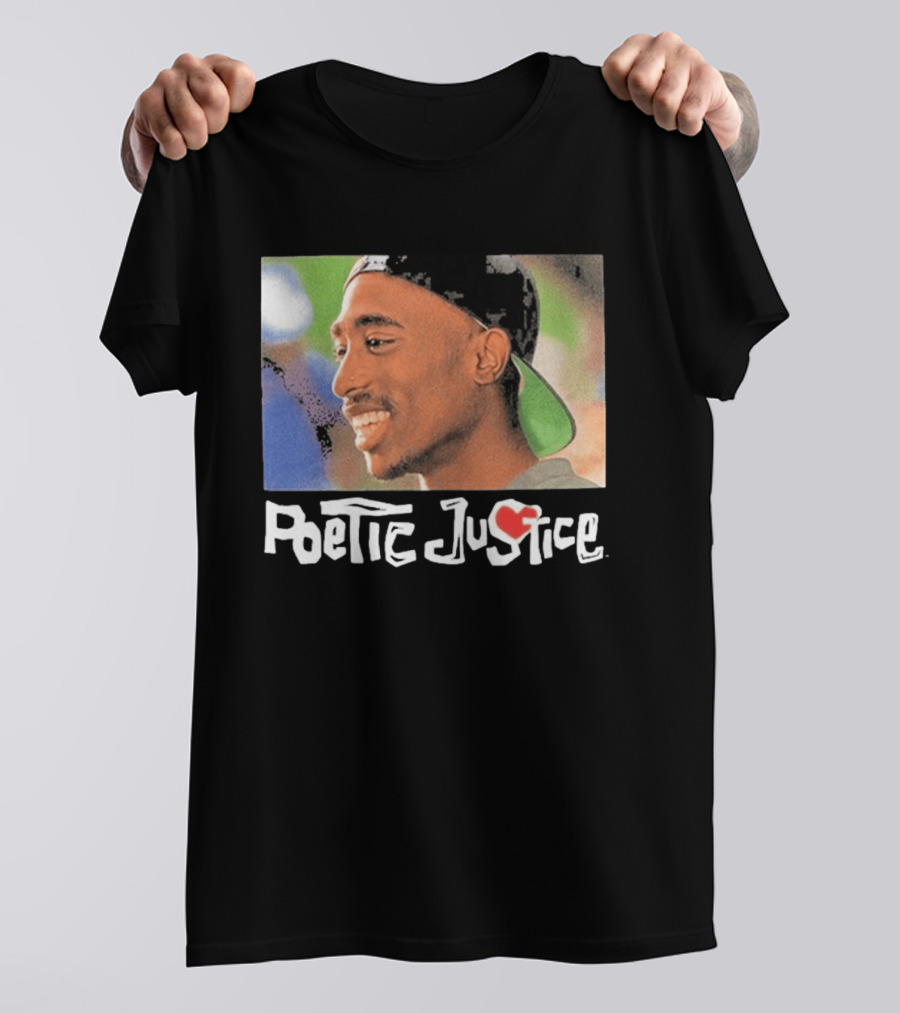 Tupac Poetic Justice Smiling Cap Backwards T-Shirt