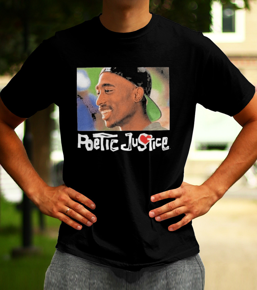 Tupac Poetic Justice Smiling Cap Backwards T-Shirt