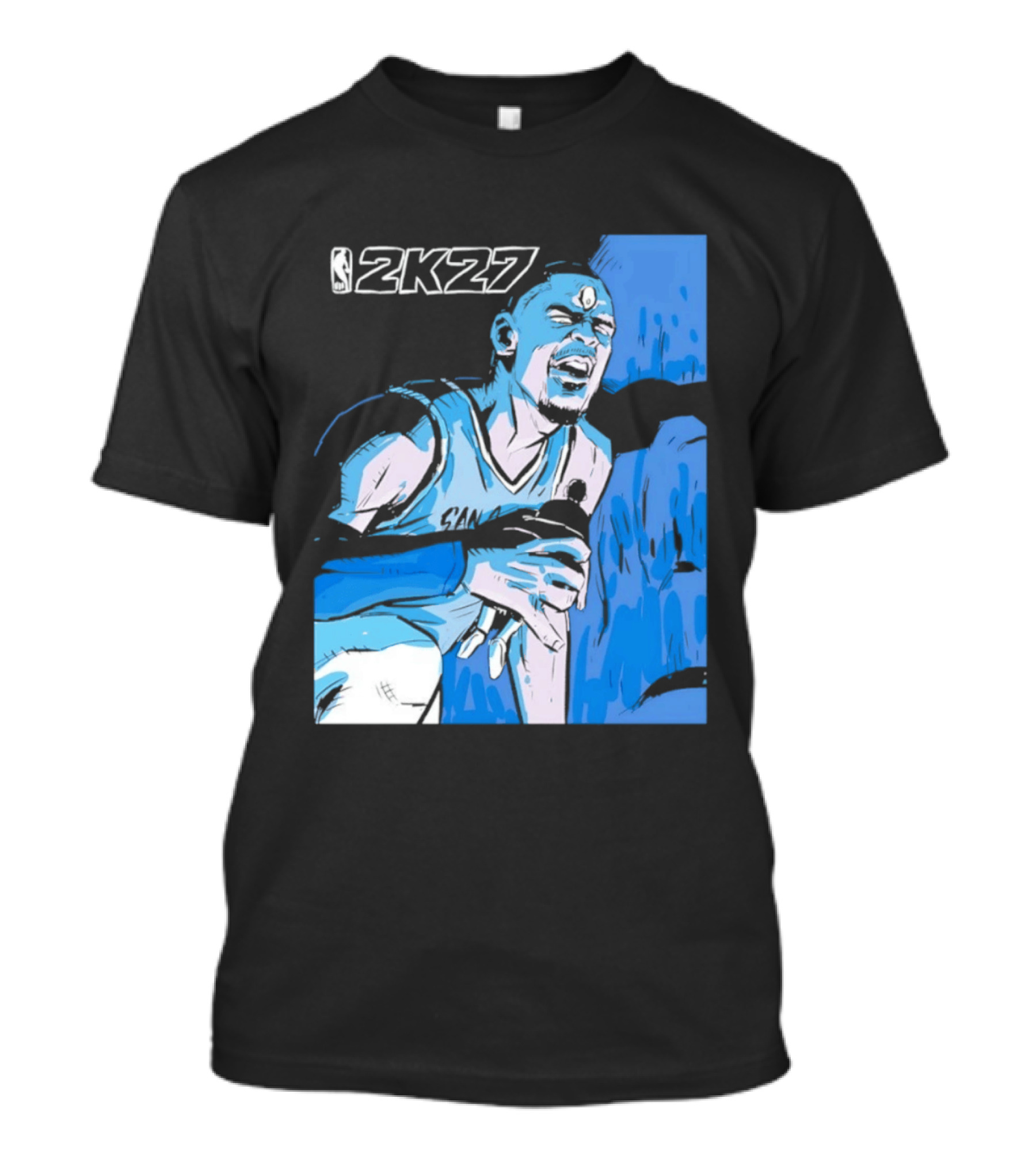 Victor Wembanyama NBA 2K27 Basketball Game Cover T-Shirt