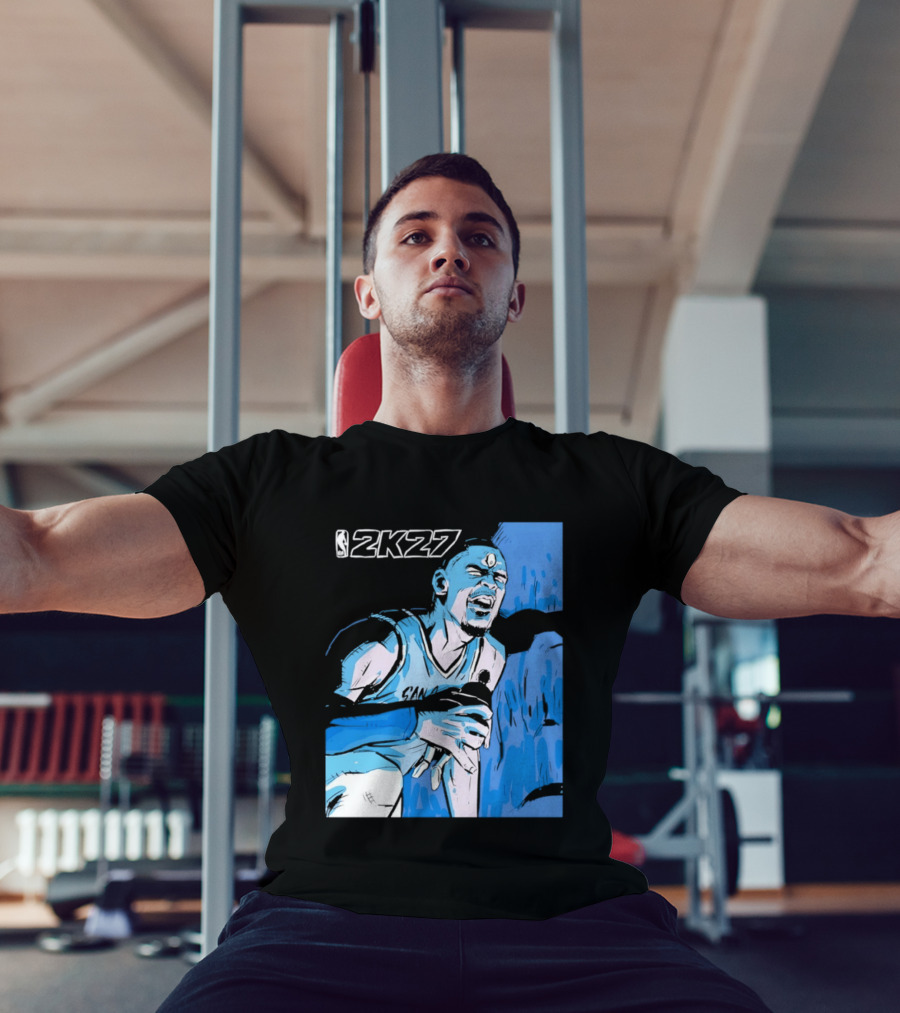 Victor Wembanyama NBA 2K27 Basketball Game Cover T-Shirt