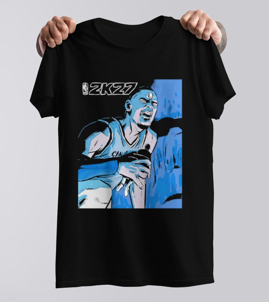 Victor Wembanyama NBA 2K27 Basketball Game Cover T-Shirt