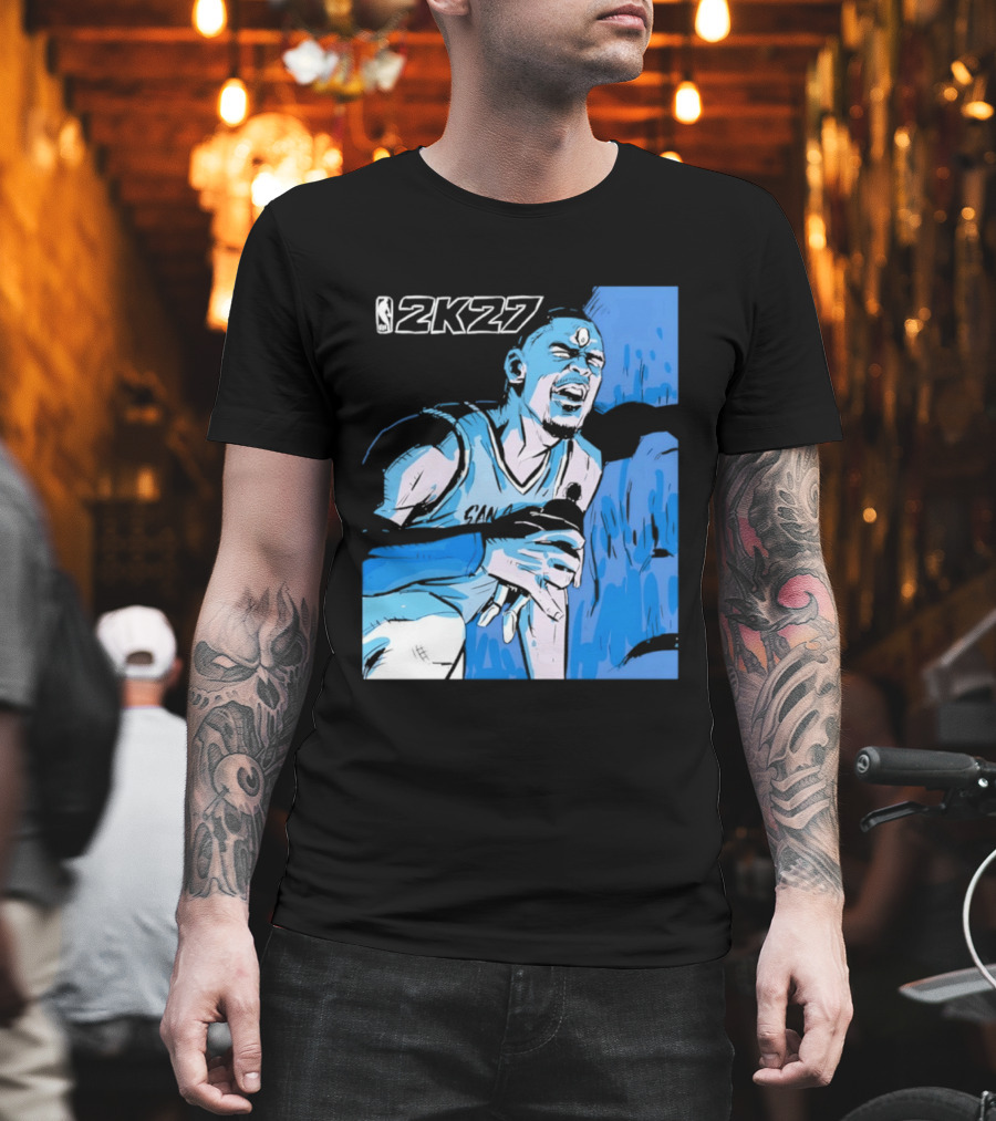 Victor Wembanyama NBA 2K27 Basketball Game Cover T-Shirt