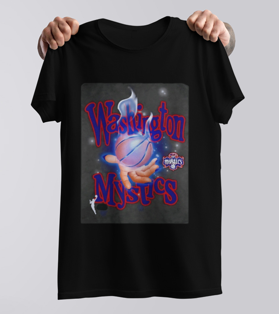 Washington Mystics WNBA Flaming Basketball Team Spirit T-Shirt