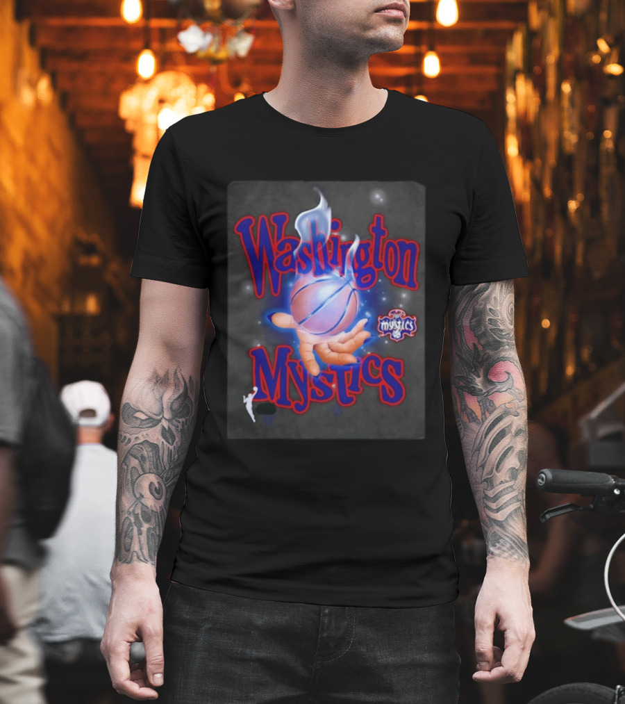 Washington Mystics WNBA Flaming Basketball Team Spirit T-Shirt