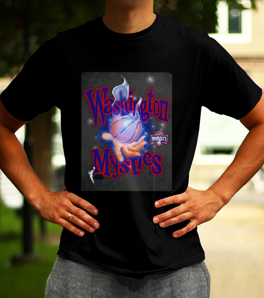 Washington Mystics WNBA Flaming Basketball Team Spirit T-Shirt