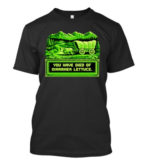 You Have Died Of Diarrhea Lettuce Wagon Trail Retro Gaming T-Shirt