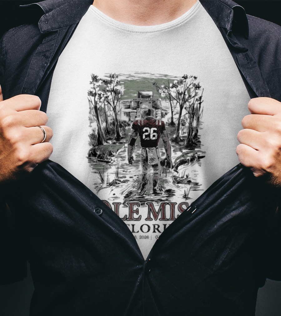 Ole Miss Vs Florida Saturday September 26 2026 Ben Hill Griffin Stadium T-Shirt