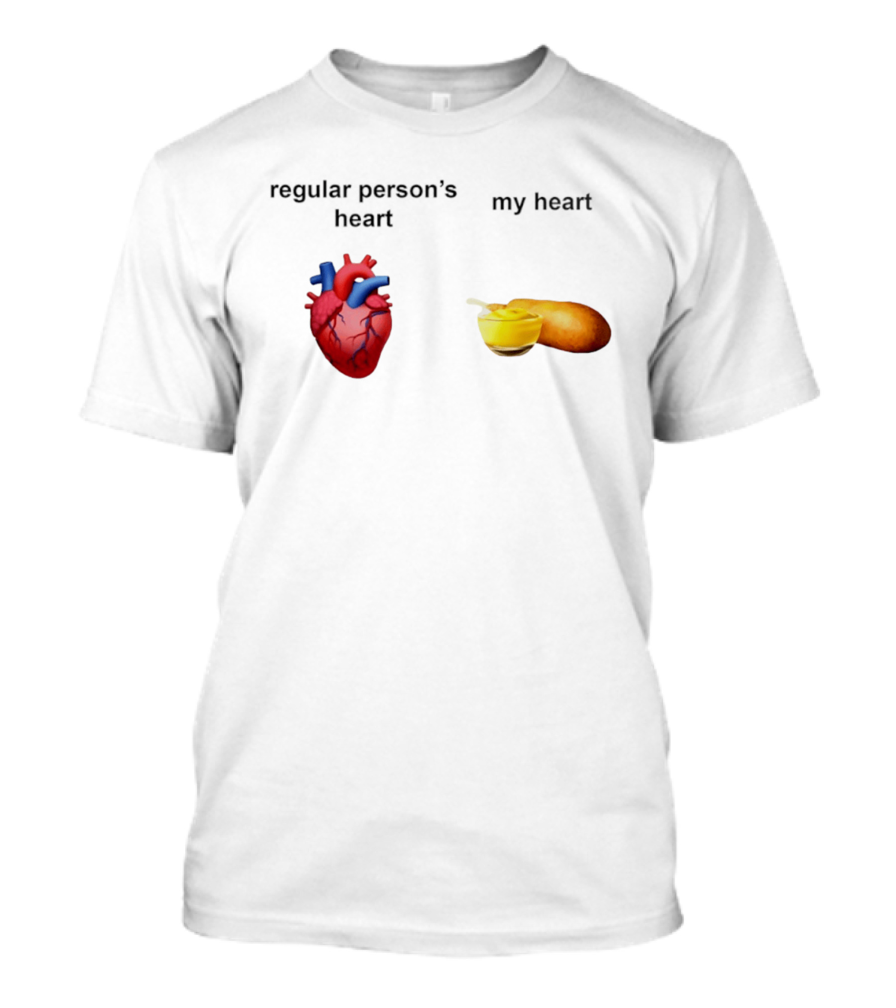 Regular Person's Heart My Heart Corn Dog Mustard T-Shirt