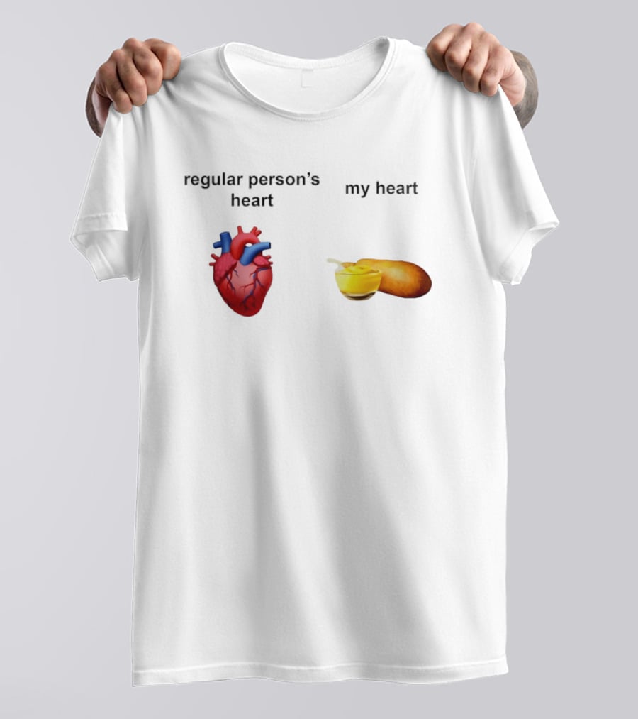 Regular Person's Heart My Heart Corn Dog Mustard T-Shirt