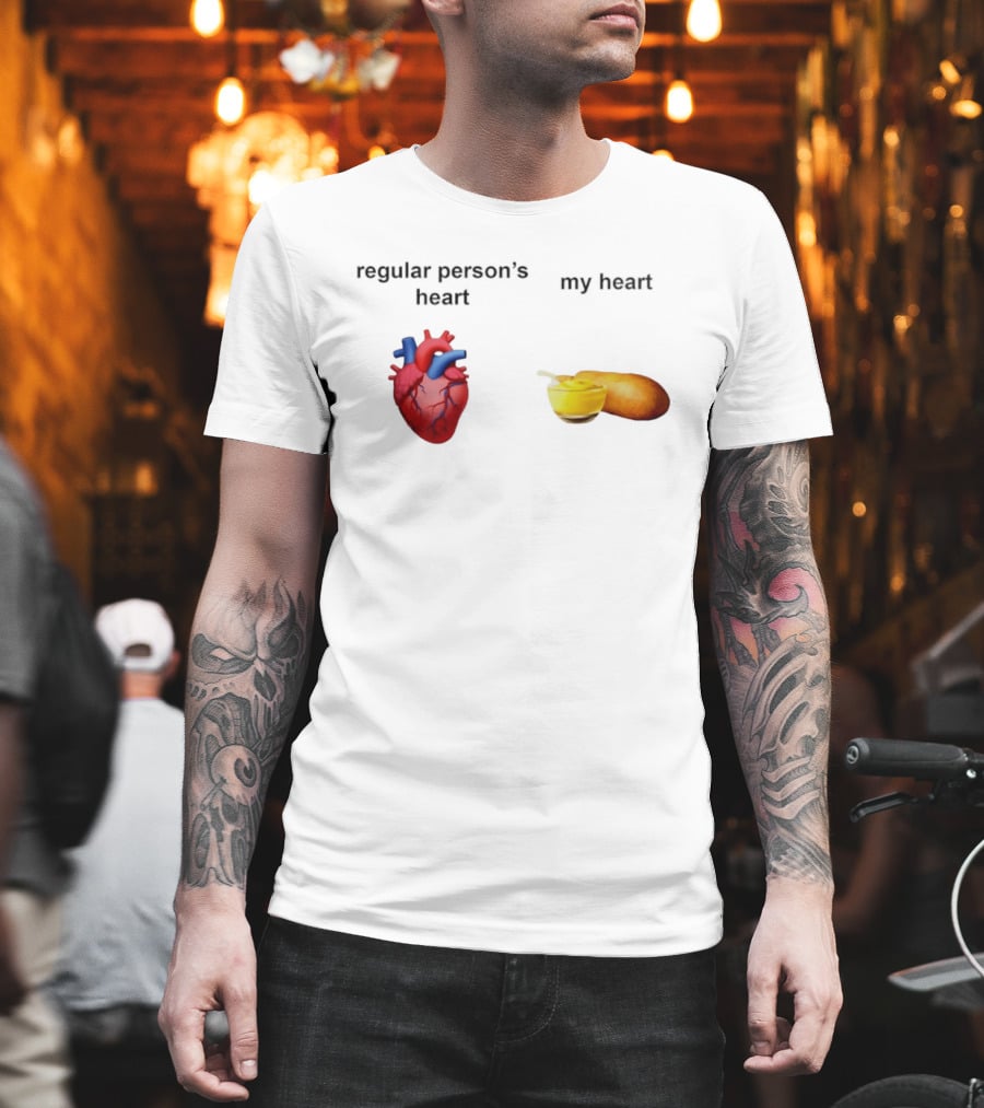 Regular Person's Heart My Heart Corn Dog Mustard T-Shirt