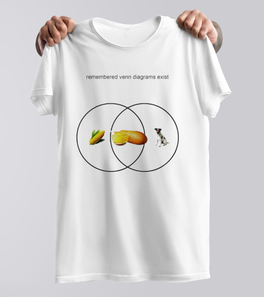 Remembered Venn Diagrams Exist Corn Dog Dog T-Shirt