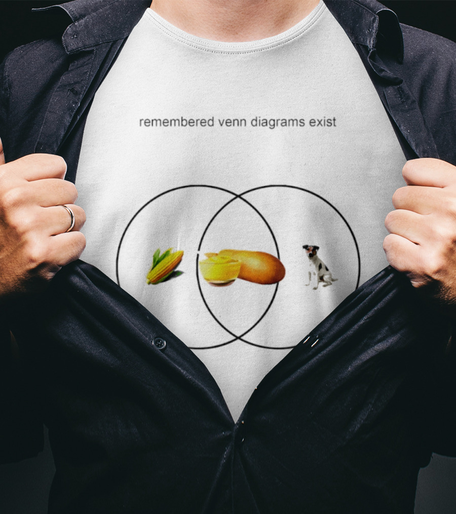 Remembered Venn Diagrams Exist Corn Dog Dog T-Shirt