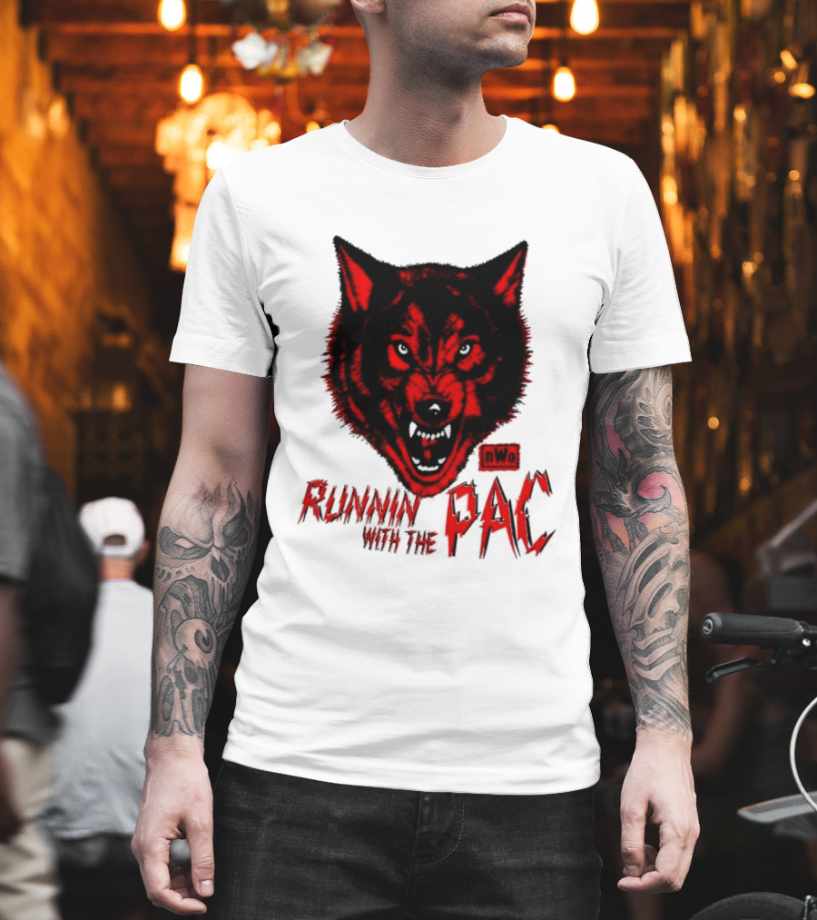 Runnin With The Pac Wolf NWo New World Order 2 Sided T-Shirt