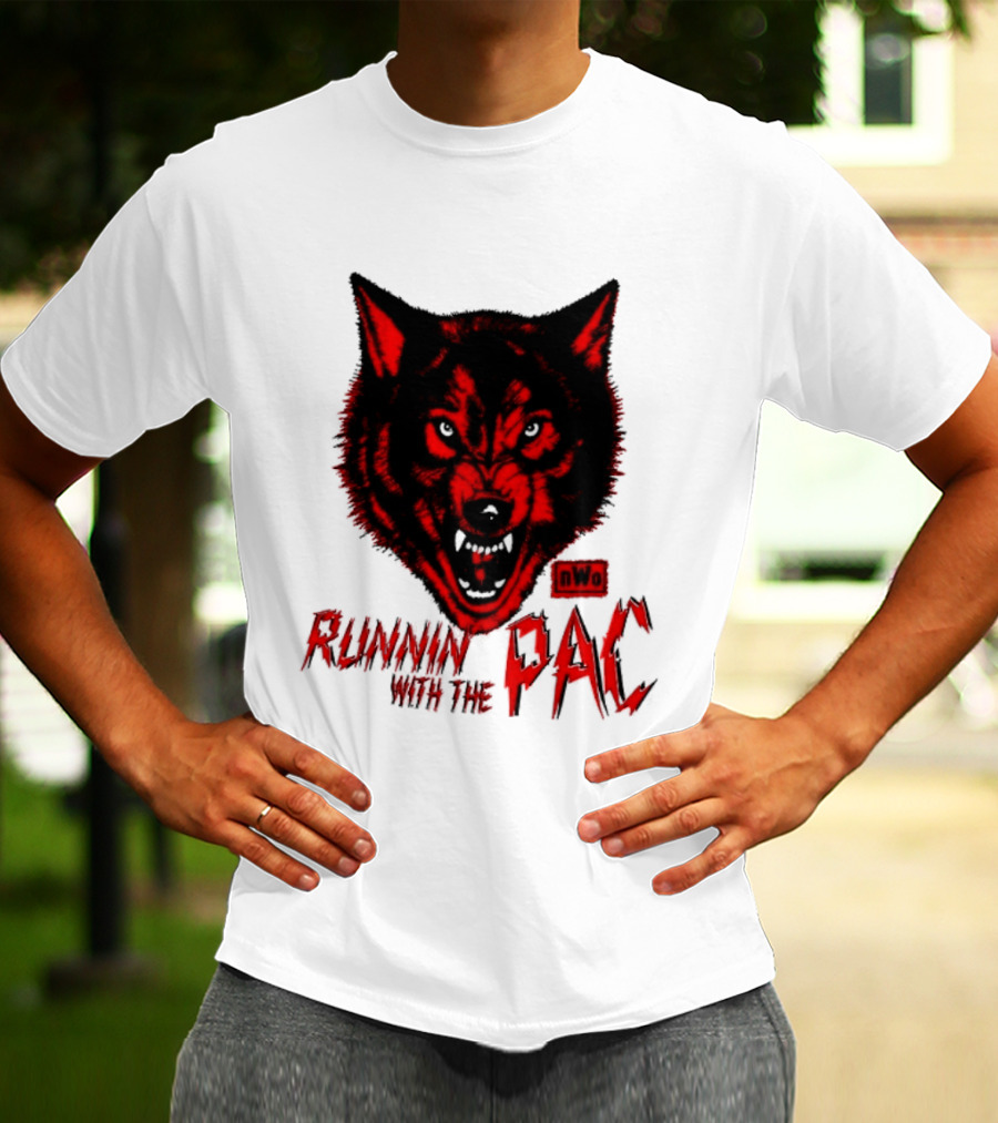 Runnin With The Pac Wolf NWo New World Order 2 Sided T-Shirt