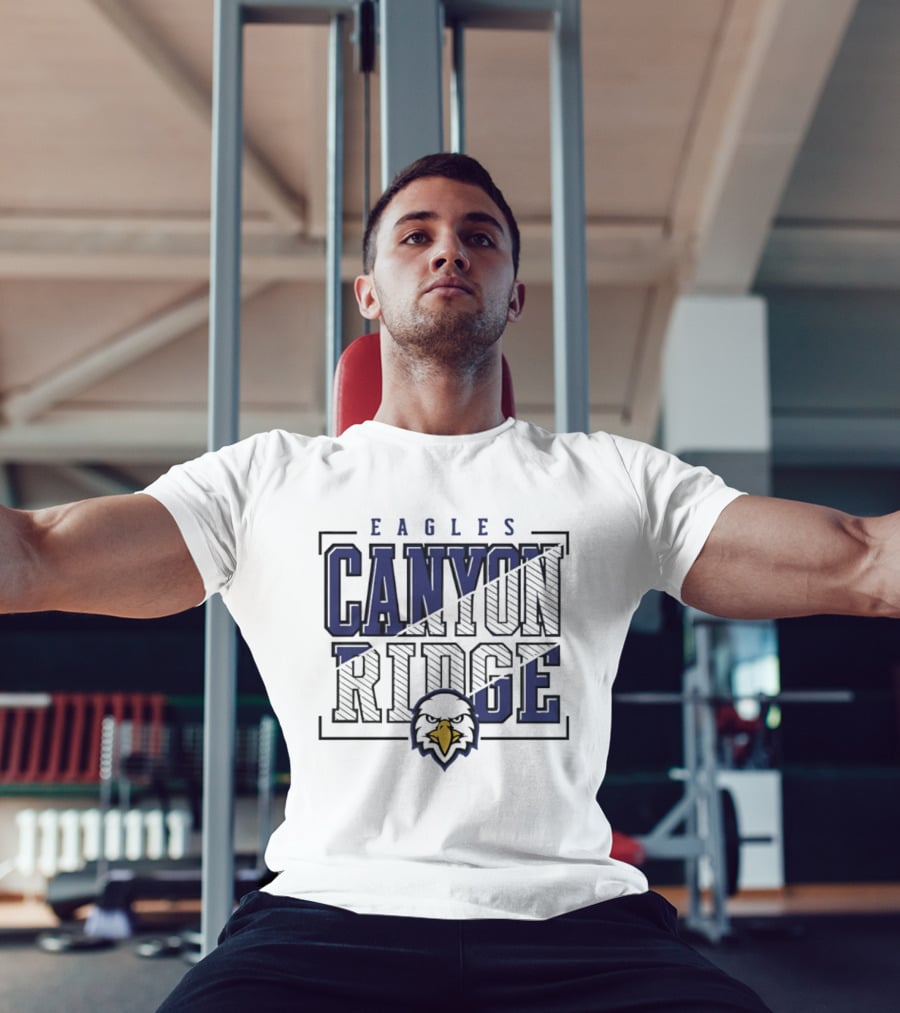 Canyon Ridge Eagles Crown Trio Slanted Lines Head T-Shirt