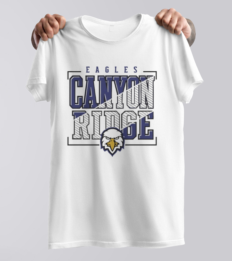 Canyon Ridge Eagles Crown Trio Slanted Lines Head T-Shirt