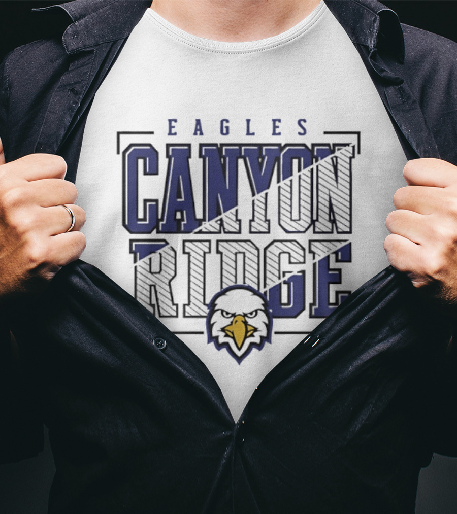 Canyon Ridge Eagles Crown Trio Slanted Lines Head T-Shirt