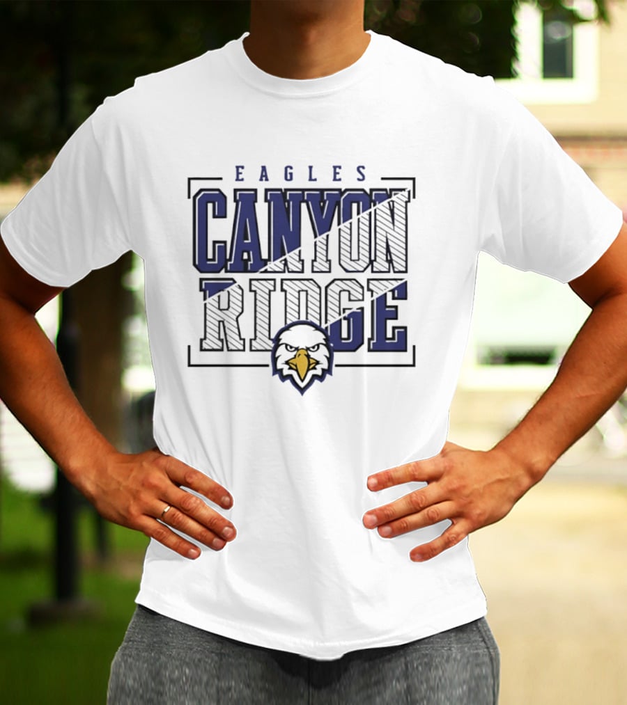 Canyon Ridge Eagles Crown Trio Slanted Lines Head T-Shirt
