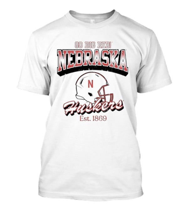 Go Big Red Nebraska Huskers Est 1869 Helmet T-Shirt