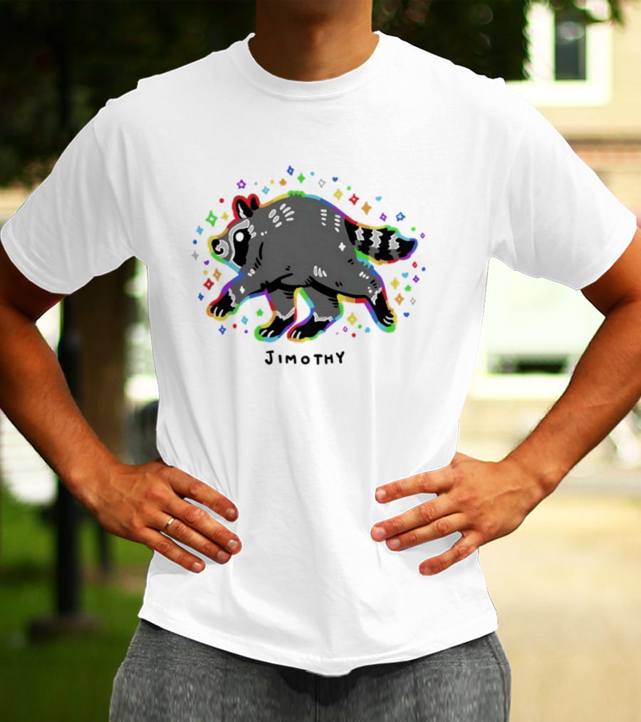 Jimothy Raccoon Trash Panda Colorful Rainbow T-Shirt