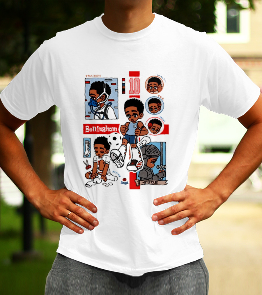 Jude Bellingham Kawaii Cartoon Soccer Training Armor Emotions T-Shirt
