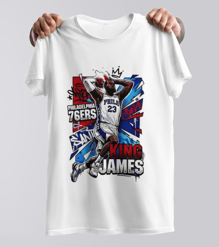 Philadelphia 76ers King James LeBron 2026 NBA Basketball T-Shirt