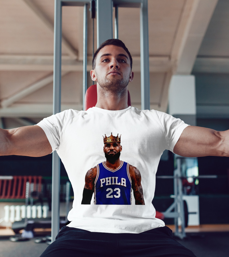 Lebron James 23 Phila Basketball King With Crown T-Shirt