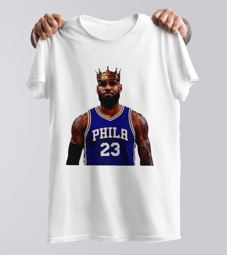 Lebron James 23 Phila Basketball King With Crown T-Shirt
